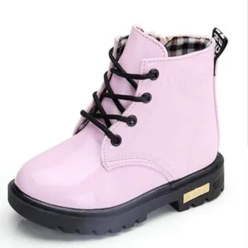 

Girls Martin Boots Girls Boys Shoes 2018 Autumn PU Leather Children Boots Fashion Toddler Kids Boots Warm Winter Boots Boy