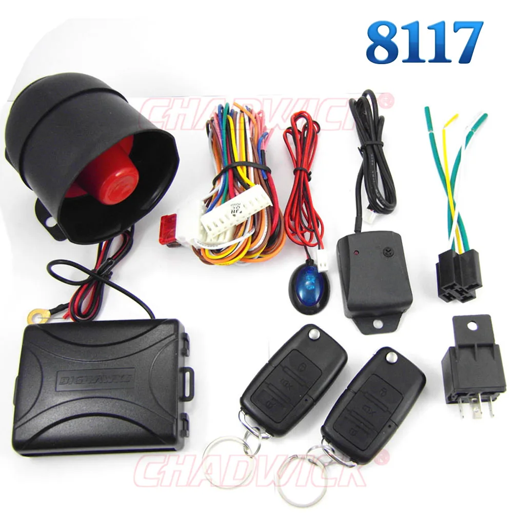 

NEW 8117 CHADWICK for toyota #2 flip key Car Alarm System Universal 1Way Vehicle Auto Security Keyless Entry central door Siren