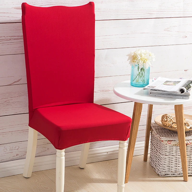 Solid Color Spandex Elastic Chair protector Slipcover Kitchen Dining Cover Removable Seat Case for Banquet Decor | Дом и сад