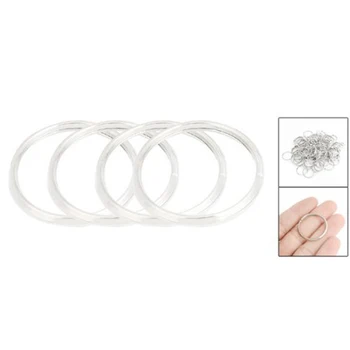 

AUTO 25mm Shiny Metal Double Loop Split Ring Key Holder Keyring 100 Pcs