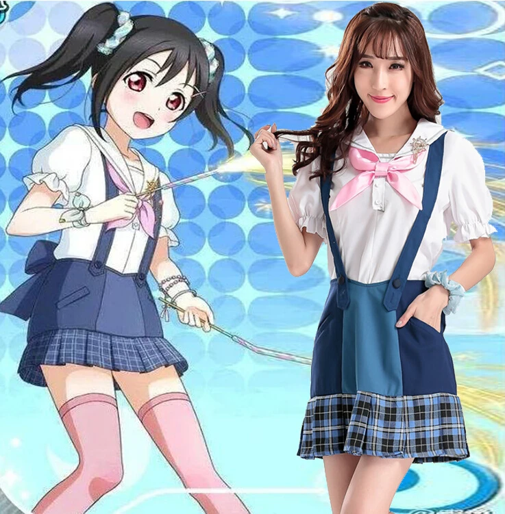 Одежда для костюмированной игры Love Live Nico Yazawa 3 шт./компл. белая рубашка ремень в