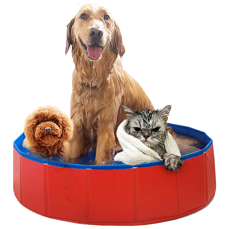 A Foldable Dog Pet Bath Pool Collapsible Dog Pet Pool Bathing Tub for