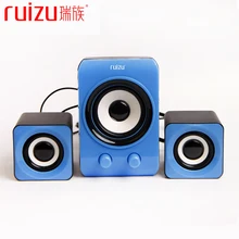 RUIZU Домашний Настольный 3D объемный сабвуфер, стерео басовый звуковой канал, 2,1 USB динамик, Громкий динамик для телефона, ПК, ноутбука, компьютера