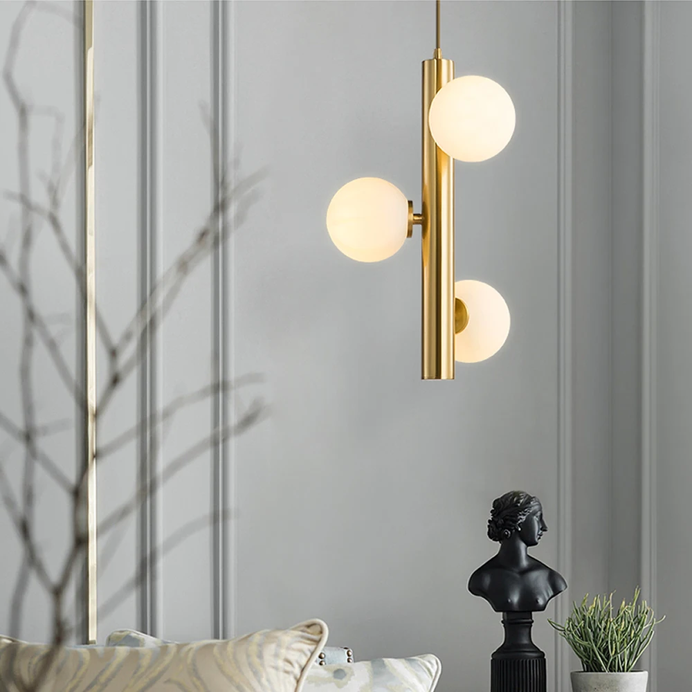 

Apextech Modern Cord Pendant light Golden Color Bedroom Haing Lamp Dining Living room Lights Fixture