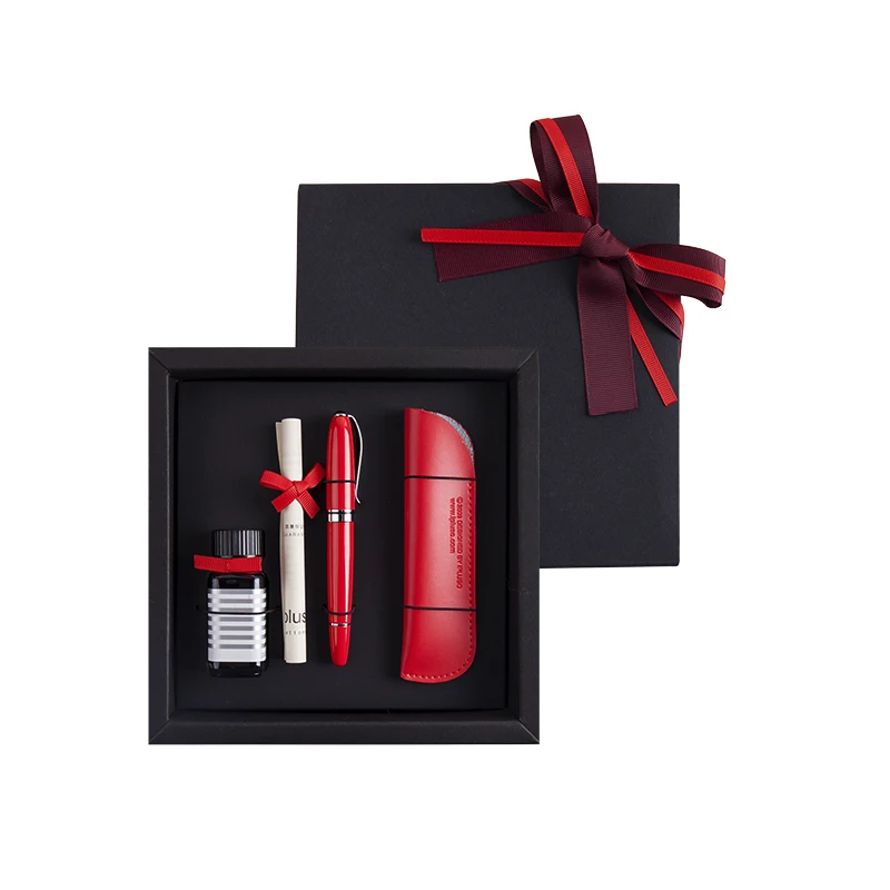 

LUXURY Metal Fountain Pen with Ink and Leather Pen Pouch Gift Set Birther Day Gift