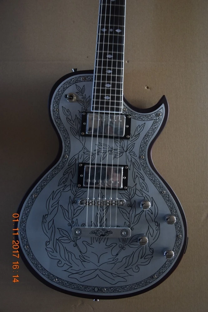 

In Stock Alden Good Quality Factory Alden Model Guitar Aluminum Carved Top Ebony Fretboard 24Frets Free Shipping