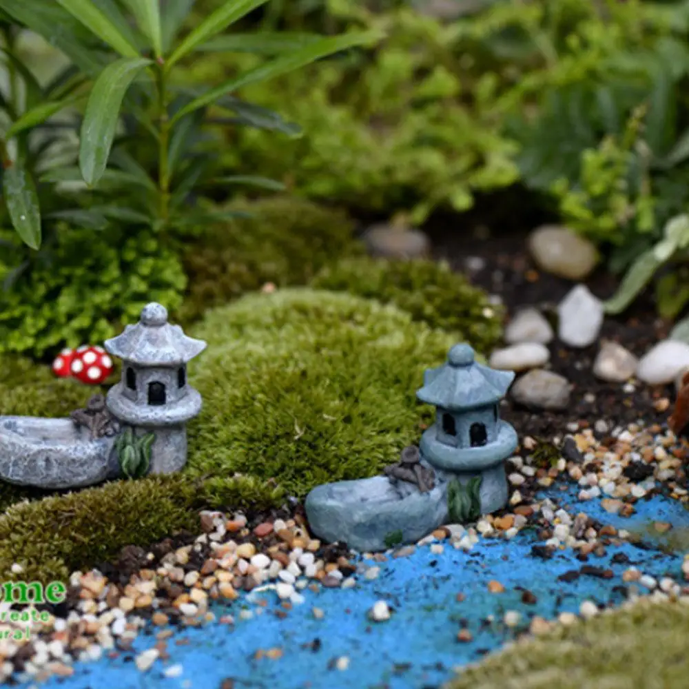 SOLEDI статуэтки Mini пруд башня реалистичные двор микро пейзаж Сад бонсай Декор газон DIY игрушки