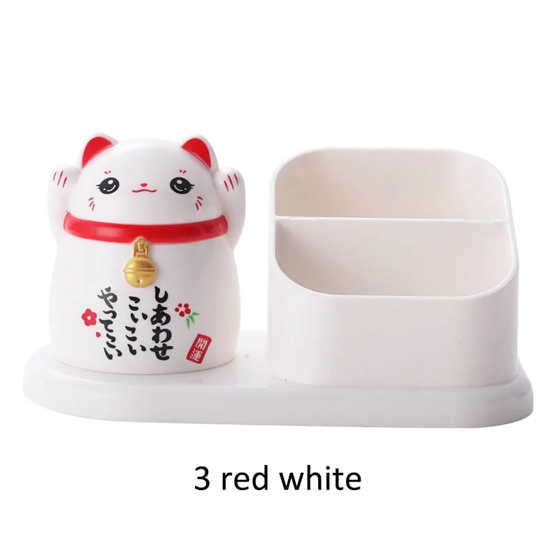 1 шт. креативный домашний декор для стола пыленепроницаемый хороший подарок кухонные аксессуары пластиковый ящик для хранения зубочистка чехол Китай счастливый кот - Цвет: 3 red white