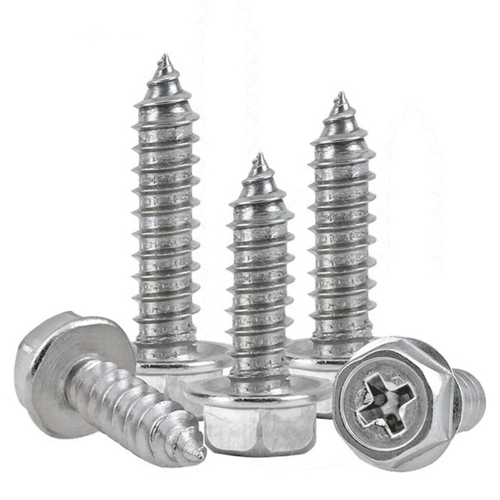

[wamami] 304 Stainless Steel Hexagonal Cross Self-Tapping Cushioned Screw M3 M4 M5 M6