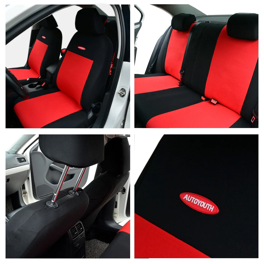 High Quality Car Seat Covers Polyester 3MM Composite Sponge <br />Universal Fit Car Styling for lada Toyota seat cover car accessories-in <br />Automobiles Seat Covers from Automobiles