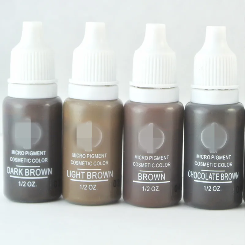 

4 colors Black Permanent Makeup Micro pigments Set BTCH Tattoo Ink Cosmetic 15ml Kit For Tattoo Eyebrow Lip Make up Mixed color