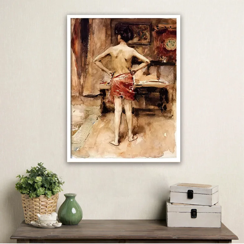 

diy painting by numbers john singer sargent the model interior with standing figure living room impression paint hand drawing
