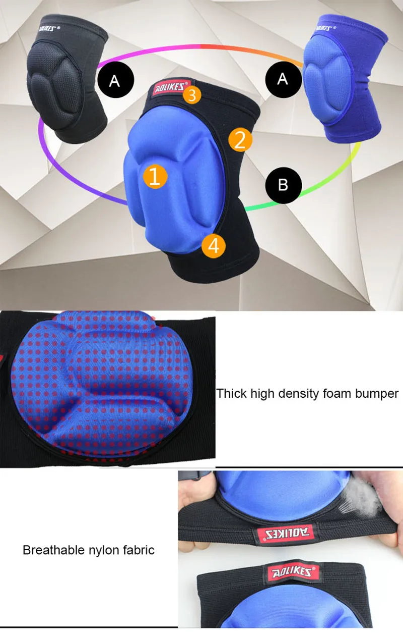 1 пара AOLIKES губки Наколенники для танцев баскетбола волейбола rodilleras ползунки наколенник Защита протектор поддержка Наколенники