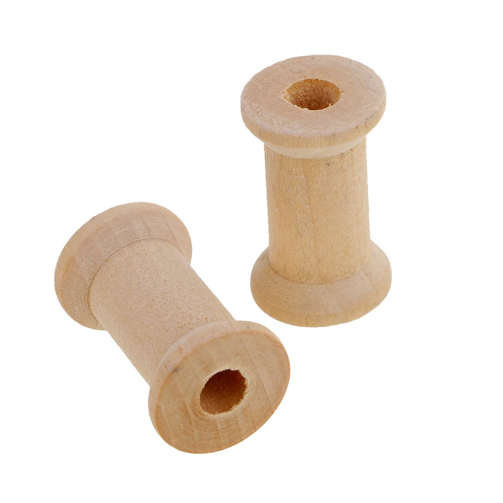 MagiDeal 20Pcs/Pack Vintage Wooden Sewing Tools Empty Thread Spools Sewing Notions for Dolls Ornaments Life Skills Craft Toys