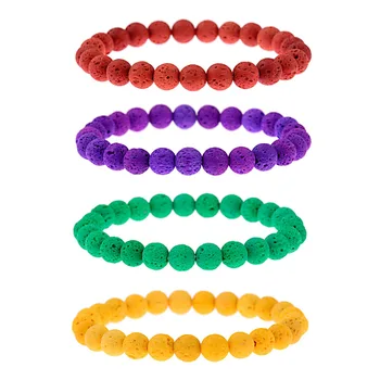 

Amader New Design Colorful Lava Stone Beads Bracelets For Women Yoga Bracelet Men Bileklik Adjustable Free Shipping AB328