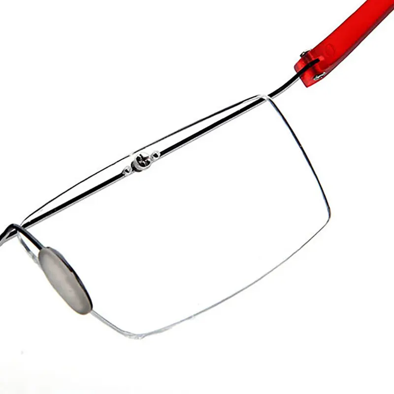 Красный и черный Browline сплав без оправы оптические очки для чтения для мужчин и женщин очки для чтения+ 1,00+ 1,50+ 2,00+ 2,50+ 3,00