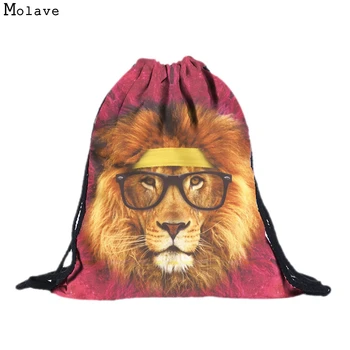 

Naivety New Unisex Lion Prints Bags 3D Printing Drawstring Backpacks S61223 drop shipping
