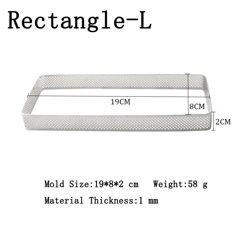 Meibum различные формы из нержавеющей стали Tart кольцо фруктовый крем форма для выпечки французский сырный мусс десерт торт форма для пиццы Инструменты для выпечки - Цвет: Rectangle-L