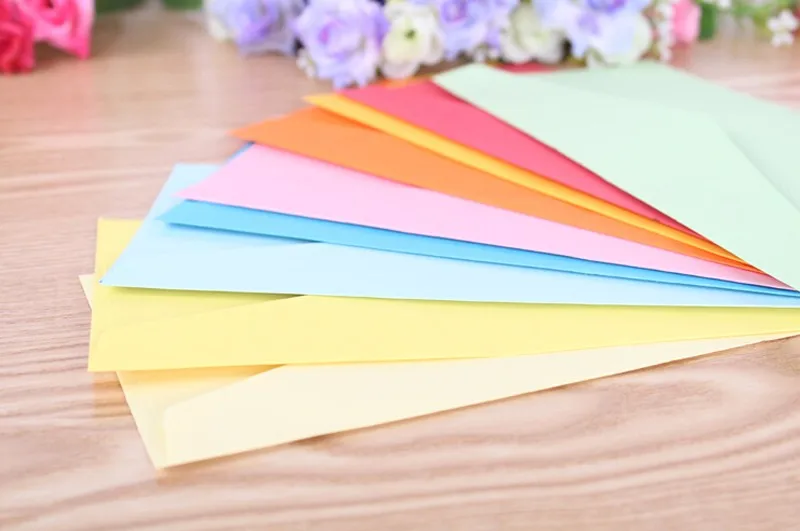 50 шт. конверты Конверты почтовые бумажные 220*105 мм Цвет конверты милые Цвет ful подарок для ребенка Craft конверты для свадьбы письмо приглашения