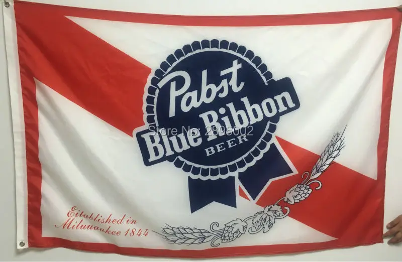 Pbr Pabst Blue Ribbon Nylon Indoor Outdoor Flag Custom Flag Flags