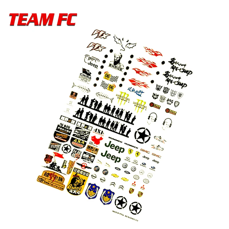 

Sticker Car Shell 25*17 Simulated Paster Personality Decorative Applique Parts for RC 1/10 Model Car Climbing Buggy Big FeetS123