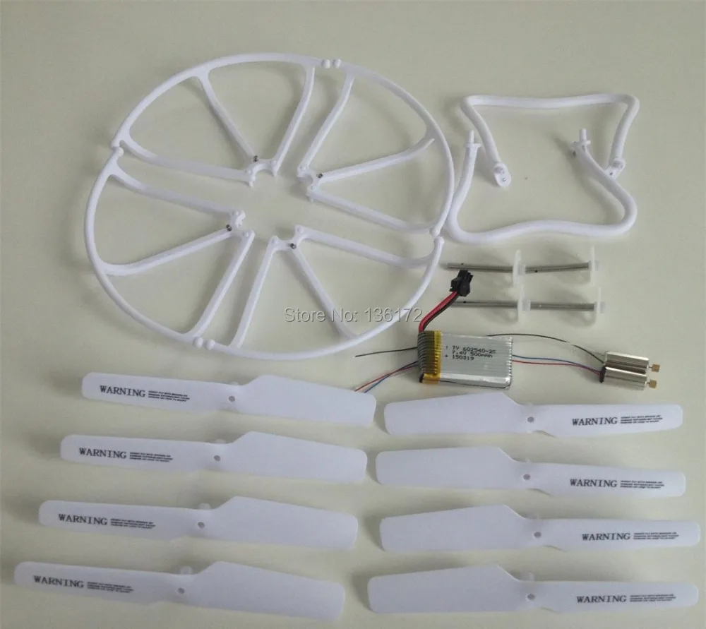 

Ewellsold H8C F183 2.4G 4CH 6-Axis Remote Control RC drone Quadcopter parts motor +battery +main blade+ landing gear