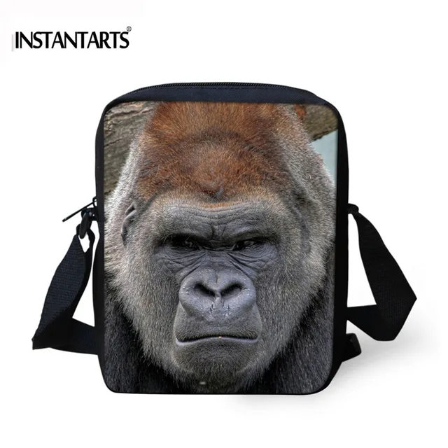 INSTANTARTS Brand Designer Women Small Messenger Bag Funny Monkey