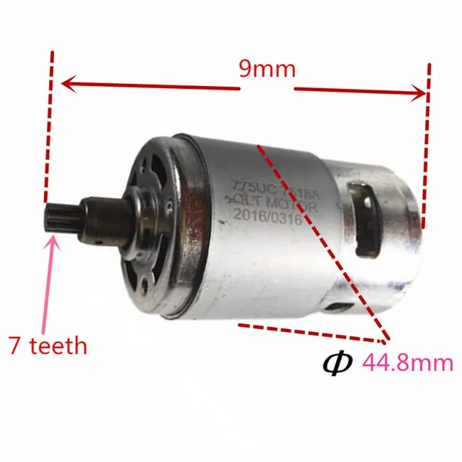 7 зубьев, RS-775, большой крутящий момент, мощный двигатель 775 DC16V 20V 21,6 24V 25V для ударного ключа, электроинструменты, электрическая дрель