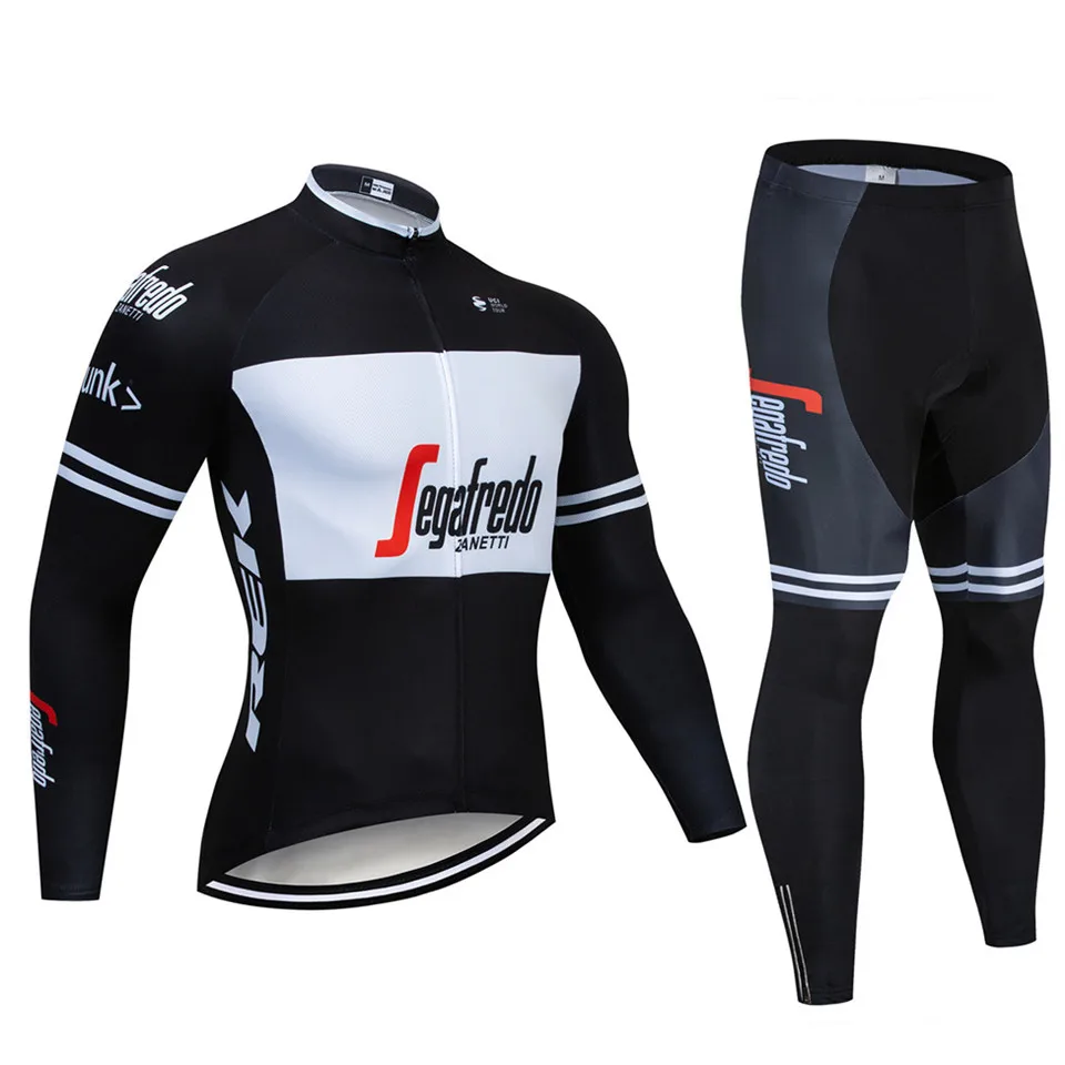 

2019 Spring Autumn Collection New black Cycling Jersey Long Sleeve Men Outdoor Racing Trekking Bicycle Jersey ropa ciclismo set
