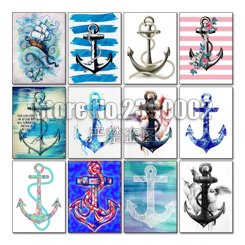 5D DIY Diamond Painting Anchor Full Crystal Diamond mosaic Cross Stitch