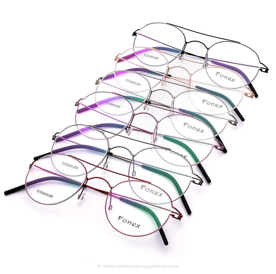 Оптические очки из титанового сплава, оправа для женщин, Ретро стиль, близорукость, очки по рецепту, мужские, красные, корейские, датские, Безвинтовые очки