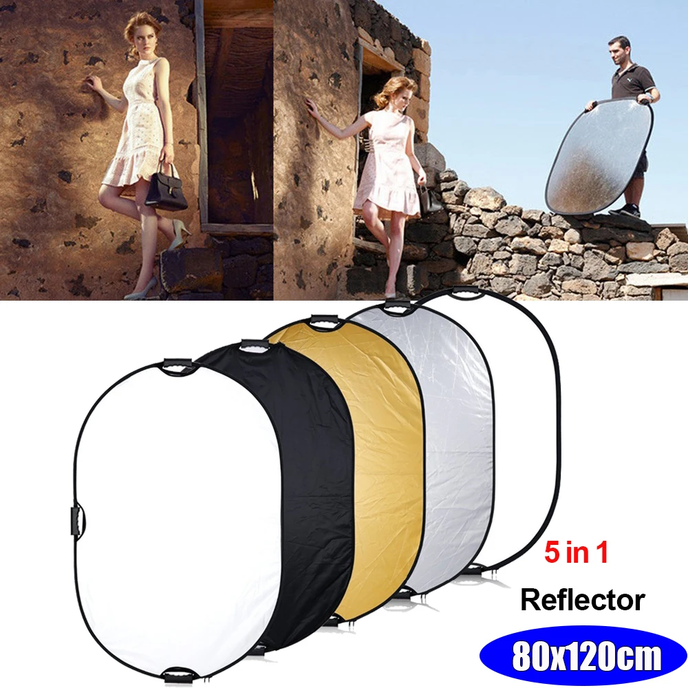 

INSEESI 5 in 1 Portable Handle Oval Collapsible Studio Photo & Outdoor Photography Lighting Multi Light Reflector Accessories