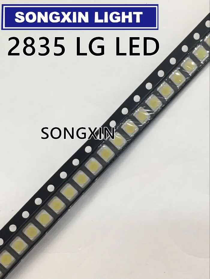 1200 шт./лот для LG SMD светодиодный 3528 2835 1 Вт 3 в холодный белый для ТВ/ЖК-подсветка