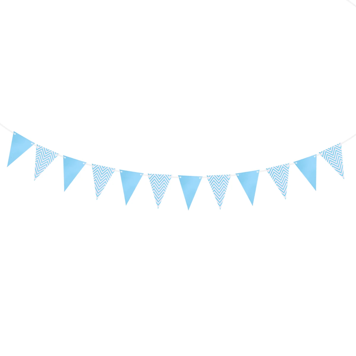 

2M Kids Birthday Banners Bunting Ripple Stripe Pennant Flag Baby Room Garland Decorations For Baby's Birthday Party