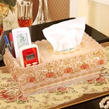 

paper towel box European style living room coffee table remote control receiving box resin household napkin box