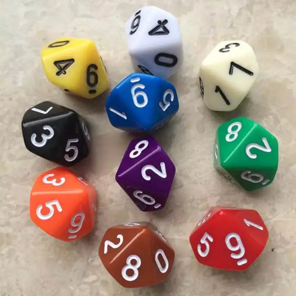 Разноцветные D10 десять драгоценных камней игральные кости из смолы жемчужные