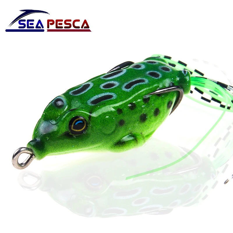 SEAPESCA Fishing Lure Soft Bait Frog Treble Hooks Topwater Ray 5.5CM 8.5G Isca Artificial Pesca Tackle Baits JK49 | Спорт и