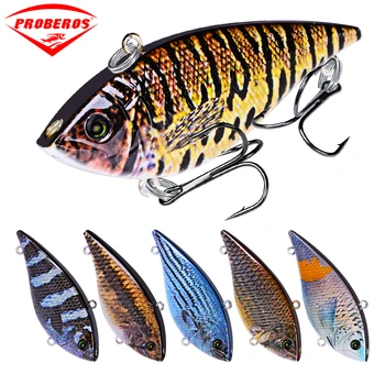 

10PC/Lot Pencil Fishing Lures VIB Bait 12g-0.42oz Fishing Tackle 6# Hooks 3D Eyes Bass Baits 6.95cm-2.73" 10 Colors VIB Set