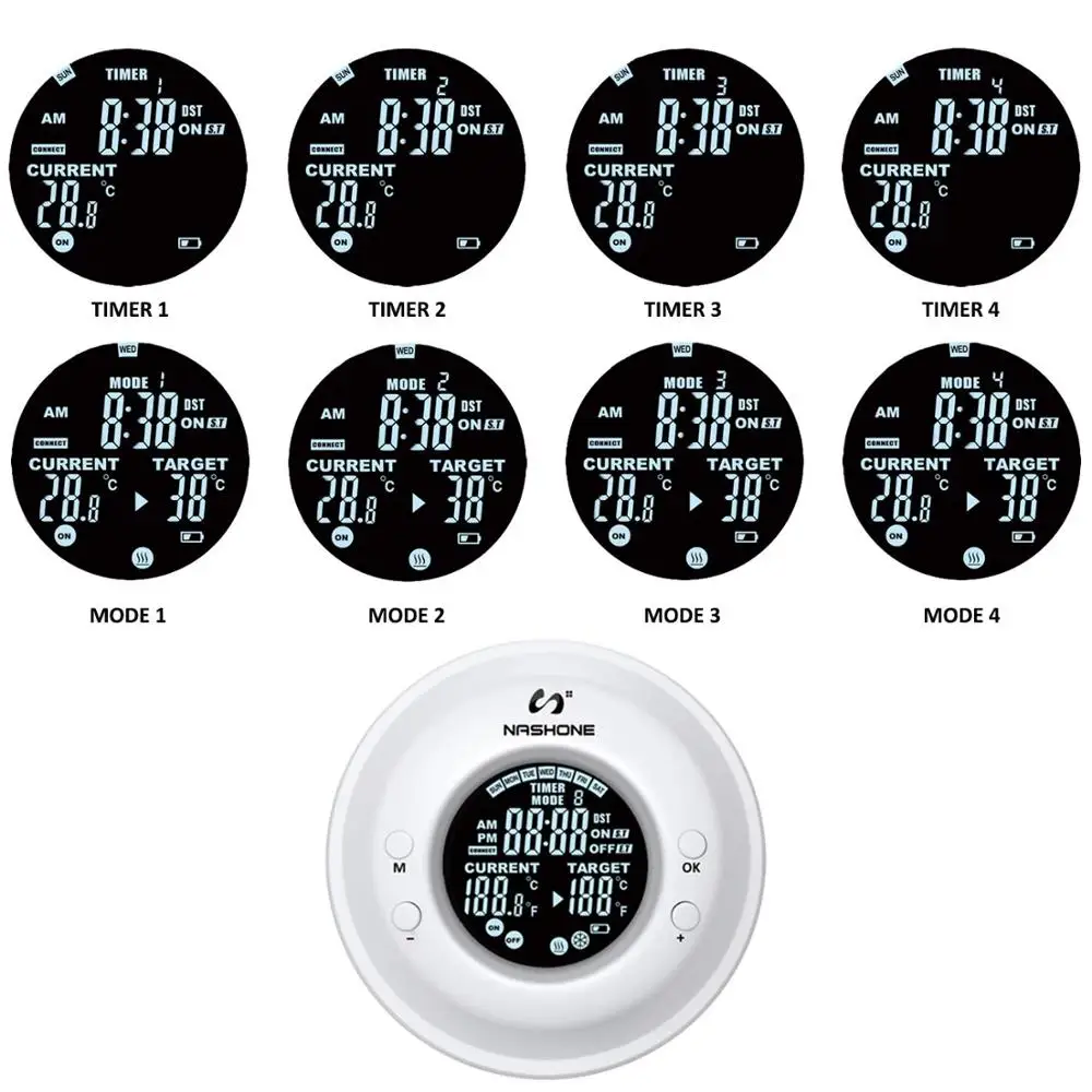 Digital thermostat temperature controller, Wireless Remote Control Thermostat Timer with LCD Display Outlet Adjustable Heating