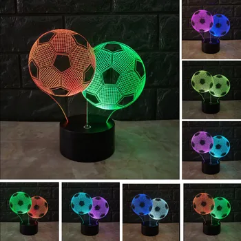 

Novelty 3D Mixed Color Double Football LED 7 Colors Change Visual Touch Baby Child Sleeping Night Light Table Lamp Xmas Gifts