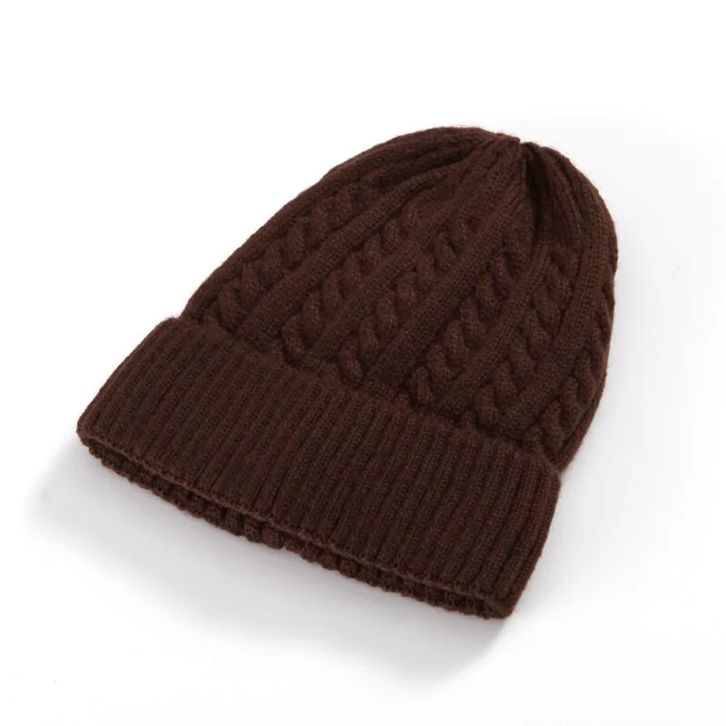 Fashion Caps Warm Add Wool Autumn Winter Double Eaves Brushed Knitted 