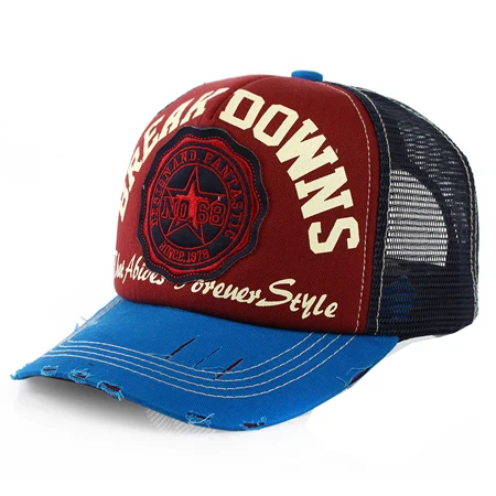 [DINGDNSHOW] бейсбольная кепка с сеткой для взрослых с буквенным принтом, летняя шляпа, модный стиль, хип-хоп шляпа для мужчин и женщин - Цвет: blue