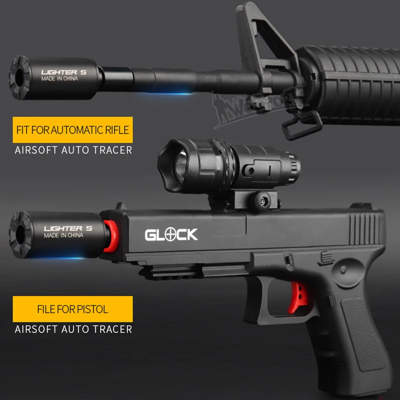 Зажигалка S страйкбол пистолет Tracer блок светящийся в темноте Калибр 14 мм/10 мм винтовка пистолет Tracer для пейнтбола CS для стрельбы, военные Tracer