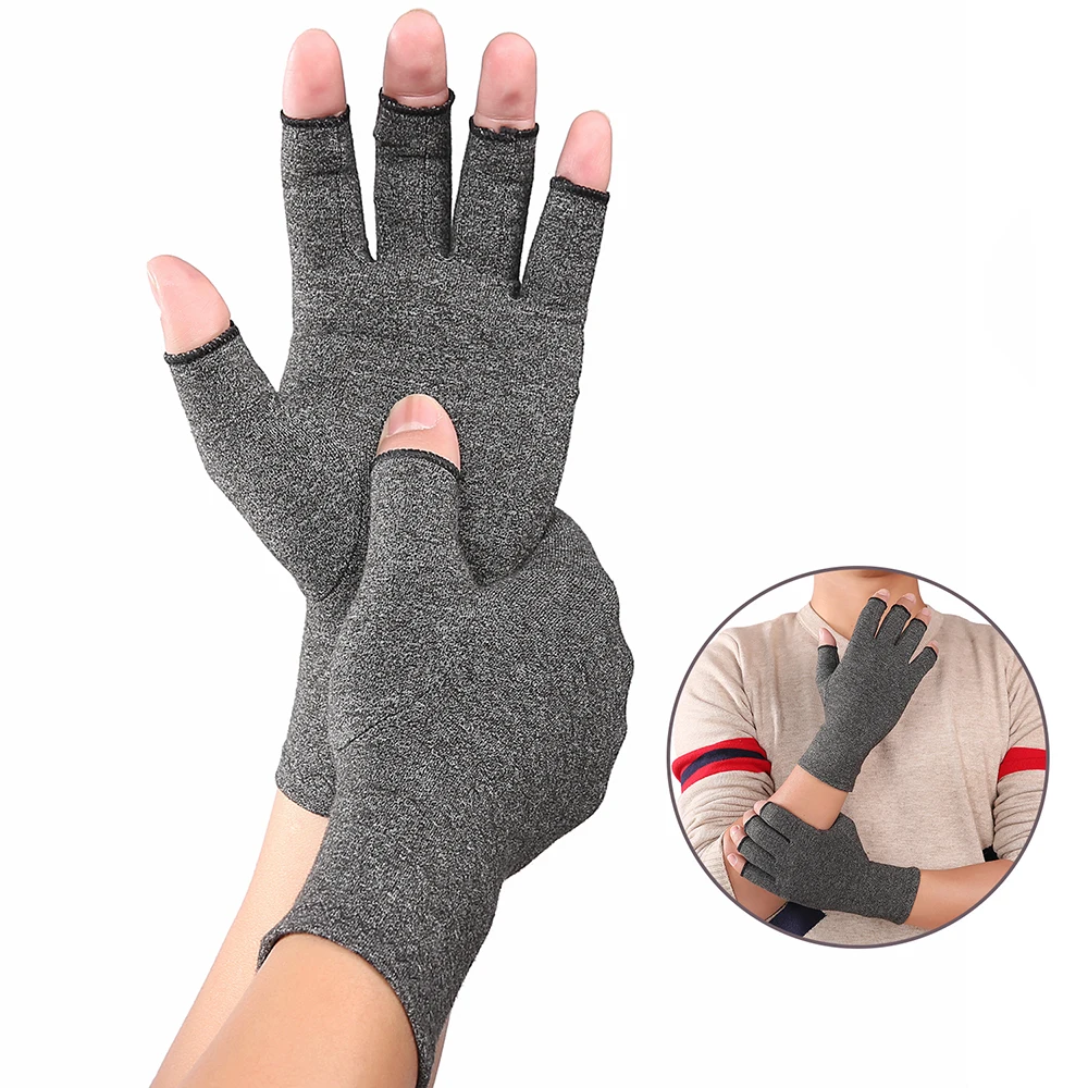 

Half finger cycling gloves Arthritis pressure health gloves ash high elastic breathable anti-edema rehabilitation riding gloves