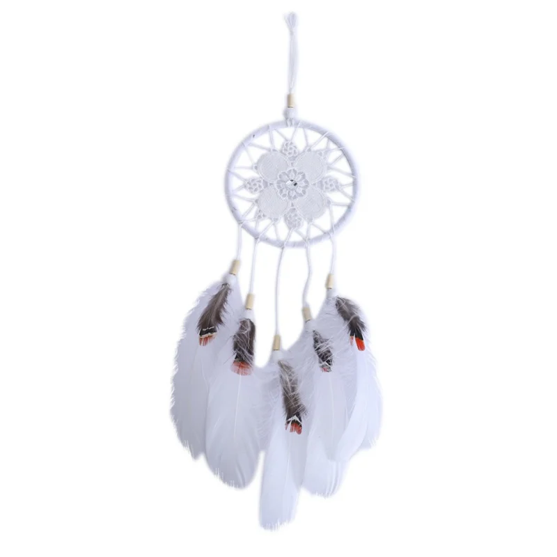 Ловец снов в индийском стиле ручная работа сетка с перьями гусиные перья