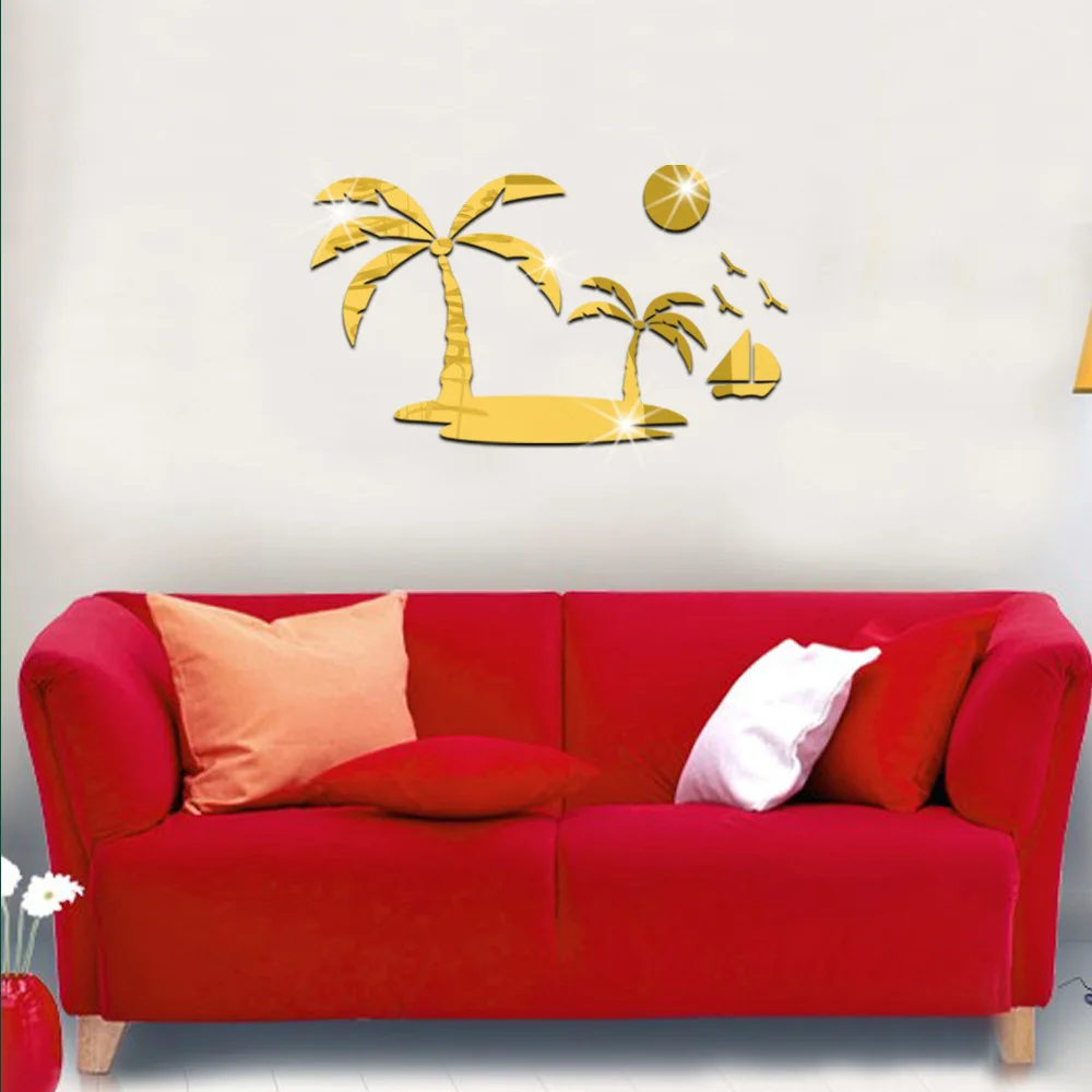 Mirror Wall stickers Tree Room Decoration 3d Acrylic Mirrored