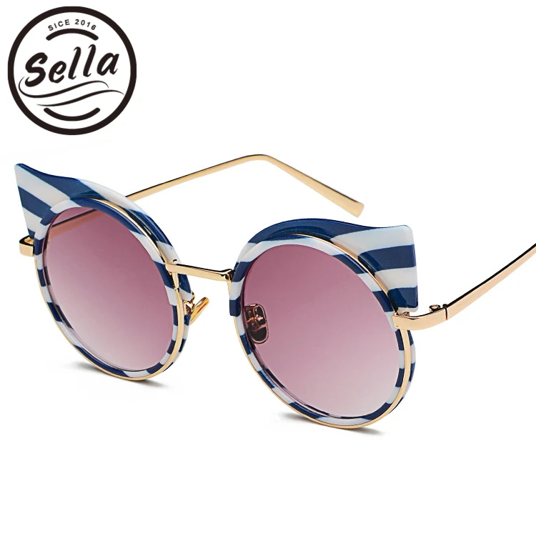 Sella 2017 Trending Women Cat Eye Sunglasses Fashion Oversized
