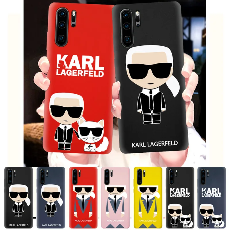 

Luxury Case for Huawei P30 P20 P10 Pro Lite Plus Silicone Sport Phone Cover Soft Back Smart Cases Shape Karl Lagerfeld Coque