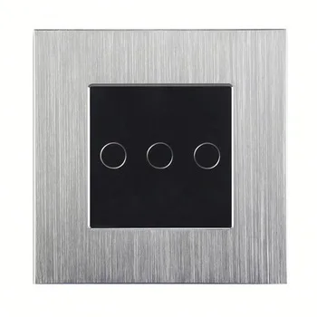 

Bseed 240v Touch Light Switch 3 Gang 2 Way Touch Sensor Switch With Brush Aluminum Silver Touch Switch Eu Uk Us Au