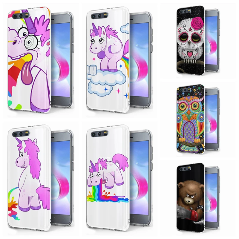 Для huawei P9lite/P8 Lite 2016 2017 Y5ii/Y6 II Compact/P10 Единорог роспись чехлов из термопластичного